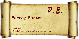 Parrag Eszter névjegykártya